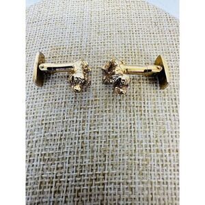 Vintage Smith Pat Pending Basset Dachshund‎ Long Hair Dog Cufflinks Gold Tone